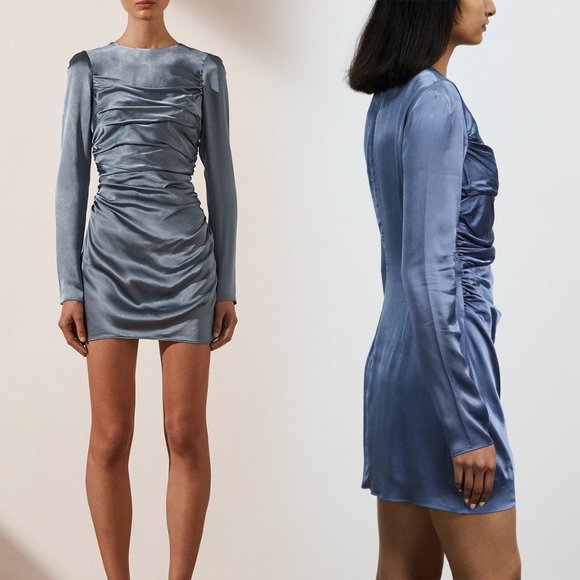 Nwt Shona Joy Lily Long Sleeve Ruched 